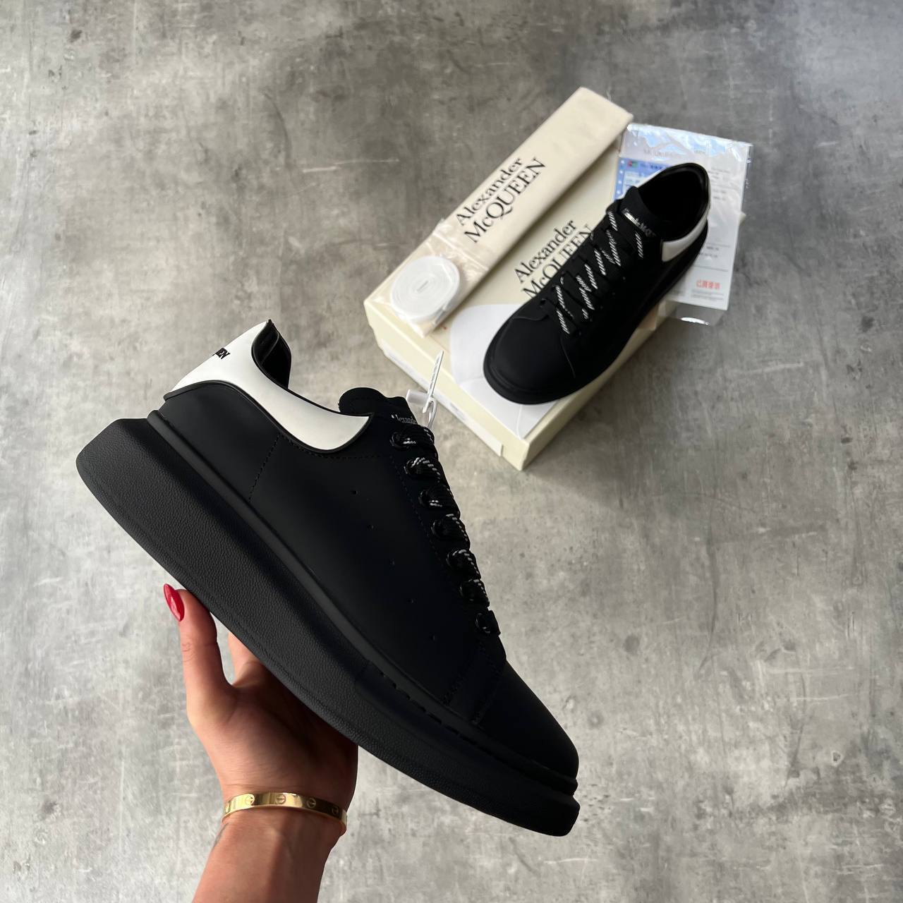 Alexander McQueen Rubber Patch Heel Tab Wedge Sole Sneaker